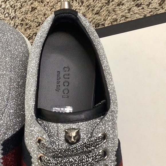 💎 Gucci Glitter Web Sneakers 💎 - Picture 7 of 12